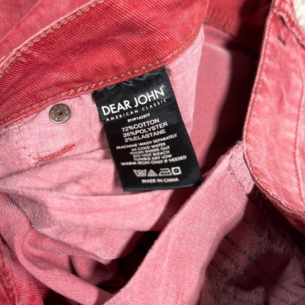 Dear John Women’s Red Marble Corduroy Low Rise Pants Size 30 - Picture 4 of 4